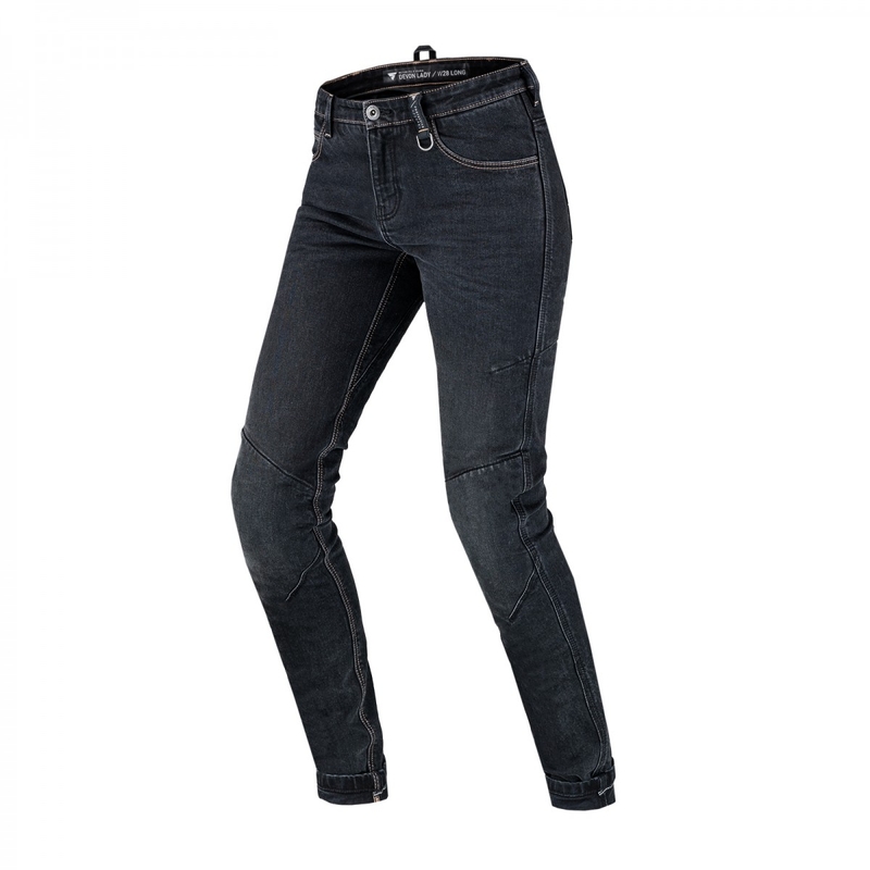 Jeans donna Shima Devon nero allungato per la moto Saldi