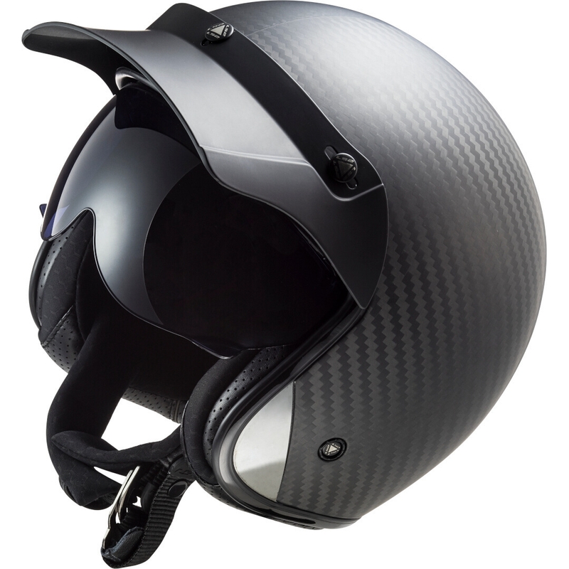 Casco moto aperto LS2 OF601 Bob C Carbon - grado II