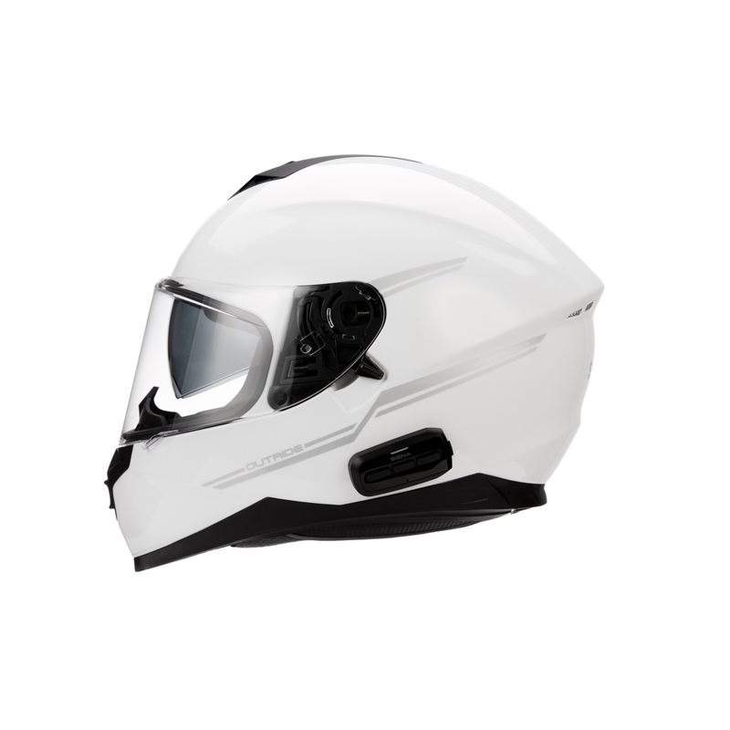 Casco moto con auricolare SENA Outride bianco lucido