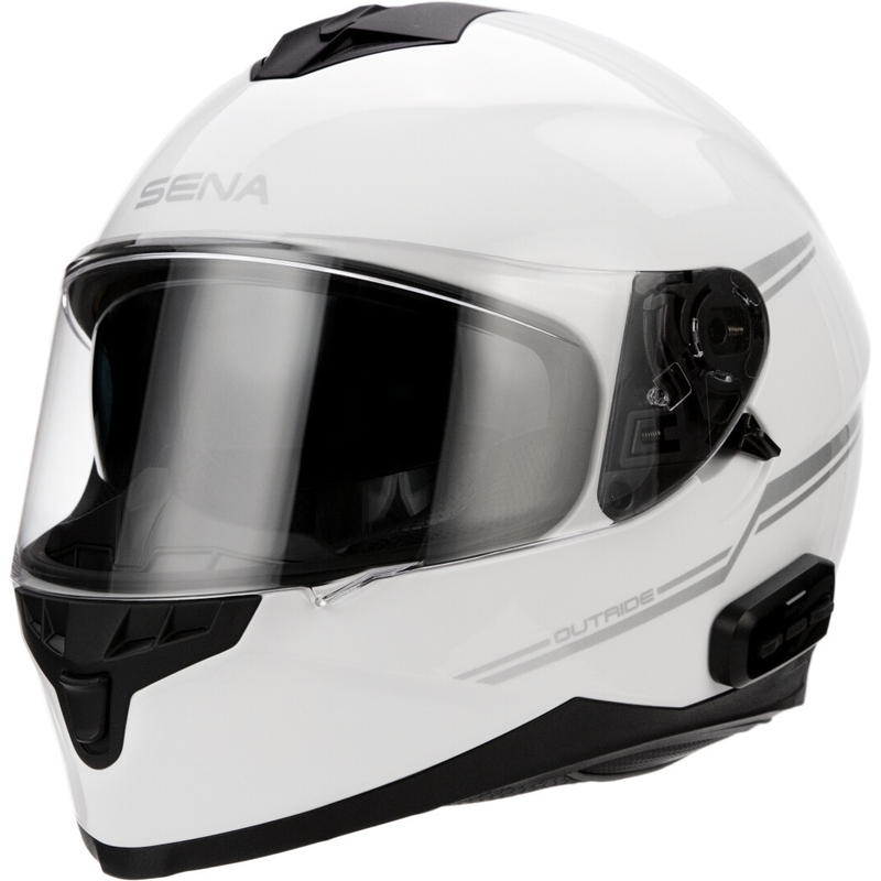 Casco moto con auricolare SENA Outride bianco lucido