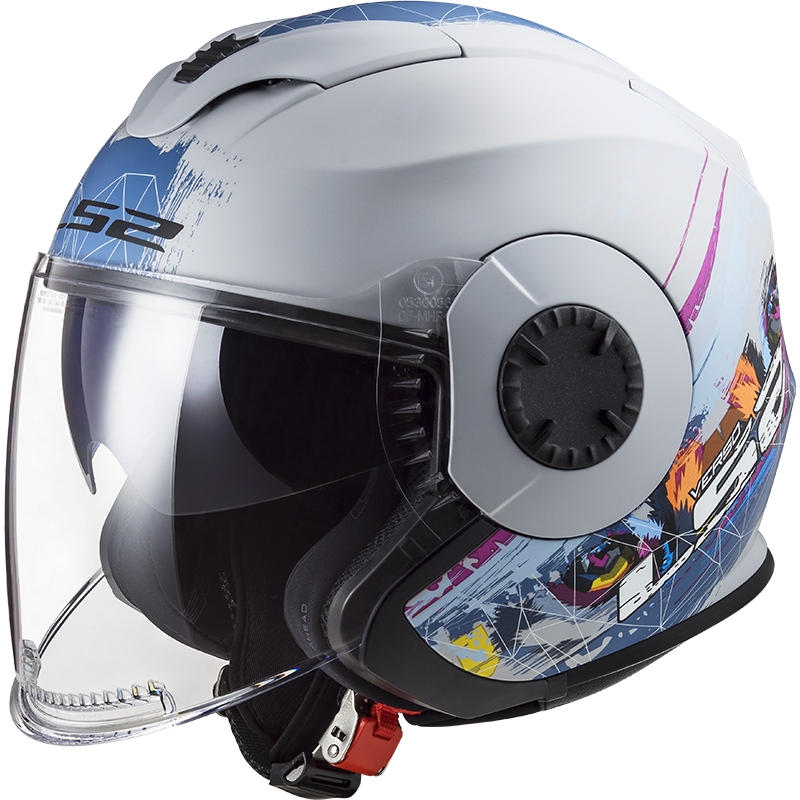 Casco moto aperto LS2 OF570 Verso Spring argento blu