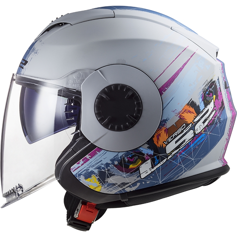Casco moto aperto LS2 OF570 Verso Spring argento blu