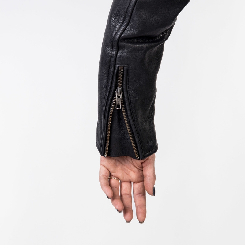 Giacca da moto Ozone Ramones Modern Black da donna Saldi