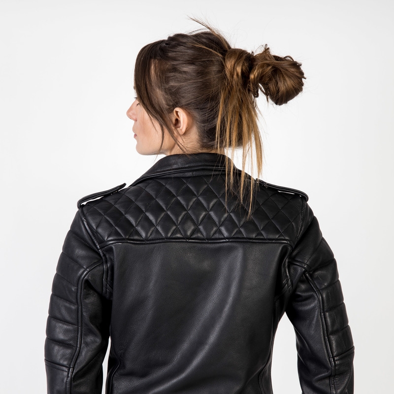 Giacca da moto Ozone Ramones Modern Black da donna Saldi