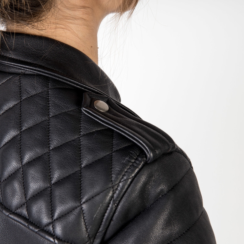 Giacca da moto Ozone Ramones Modern Black da donna Saldi