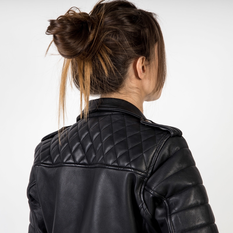 Giacca da moto Ozone Ramones Modern Black da donna Saldi