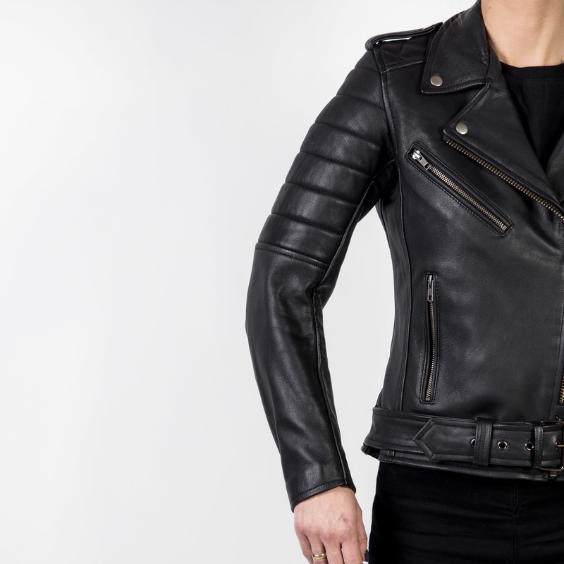 Giacca da moto Ozone Ramones Modern Black da donna Saldi