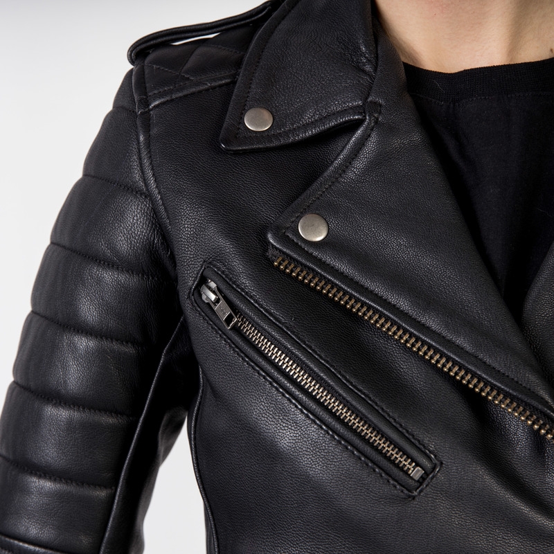 Giacca da moto Ozone Ramones Modern Black da donna Saldi