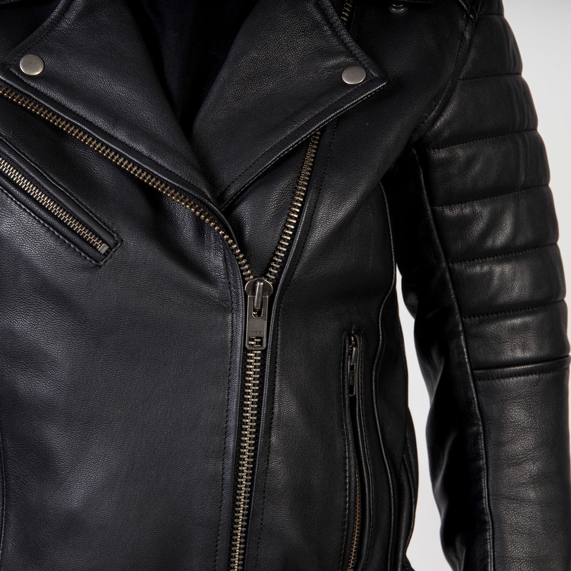 Giacca da moto Ozone Ramones Modern Black da donna Saldi