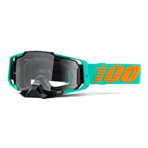 Occhiali da motocross 100% ARMEGA Clark turchese (plexi trasparente)