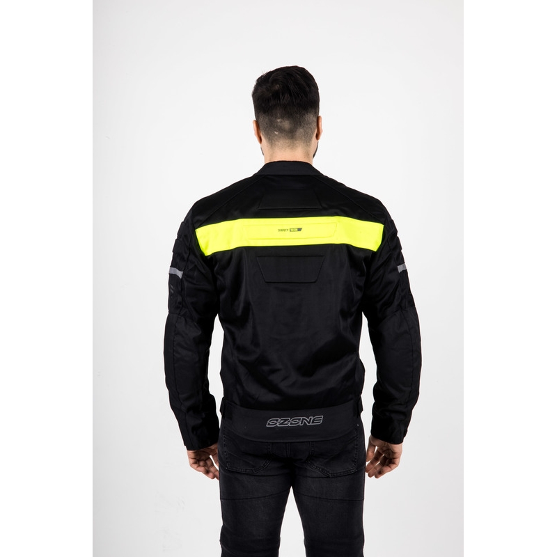 Giacca da moto Ozone Dart nero-giallo fluo