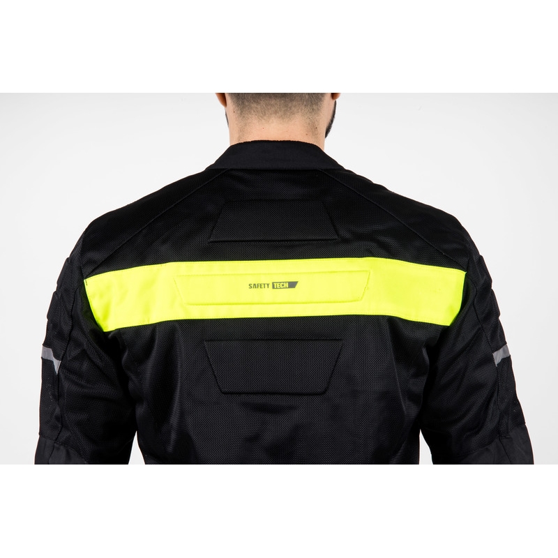Giacca da moto Ozone Dart nero-giallo fluo