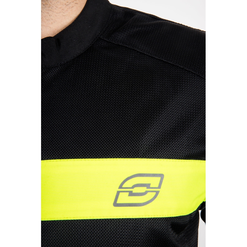 Giacca da moto Ozone Dart nero-giallo fluo