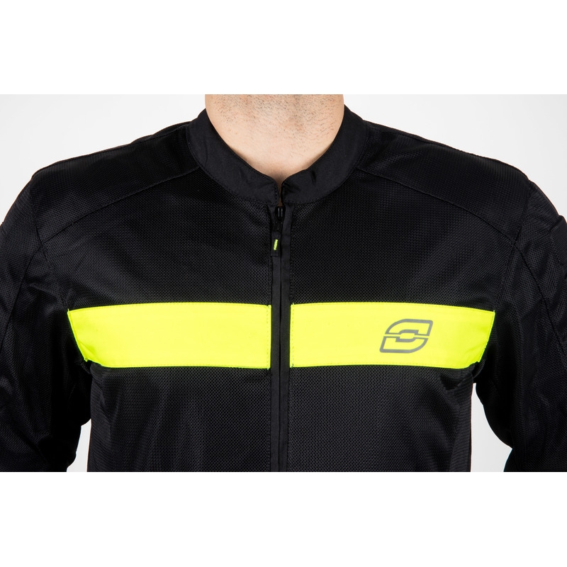 Giacca da moto Ozone Dart nero-giallo fluo
