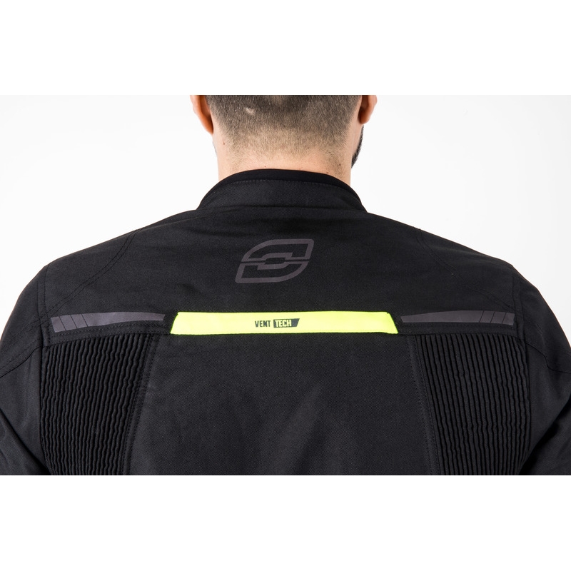 Giacca da moto Ozone Delta IV nero-giallo fluo