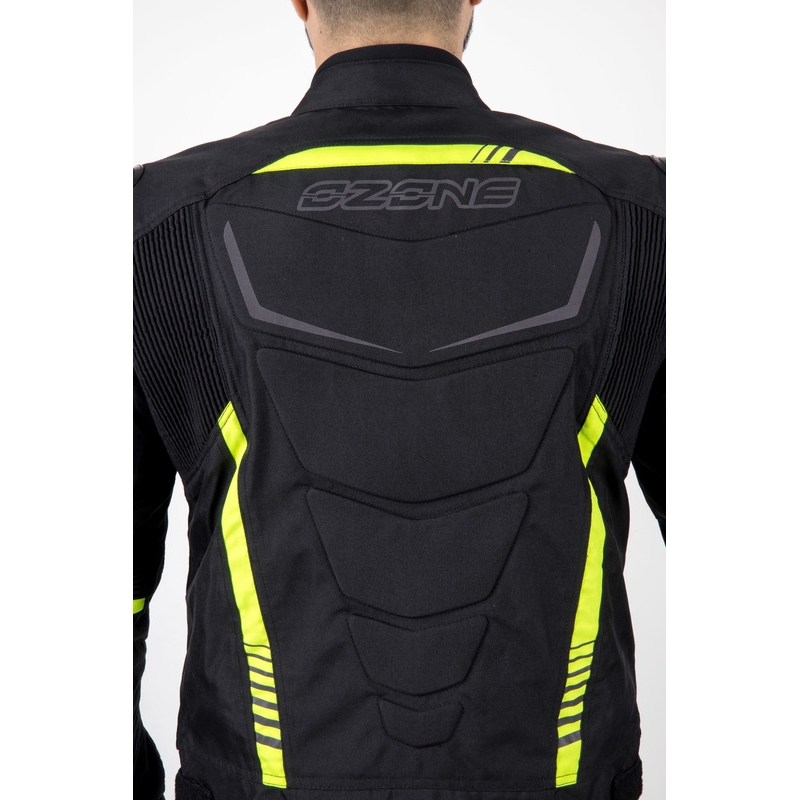 Giacca da moto Ozone Pulse nero-giallo fluo