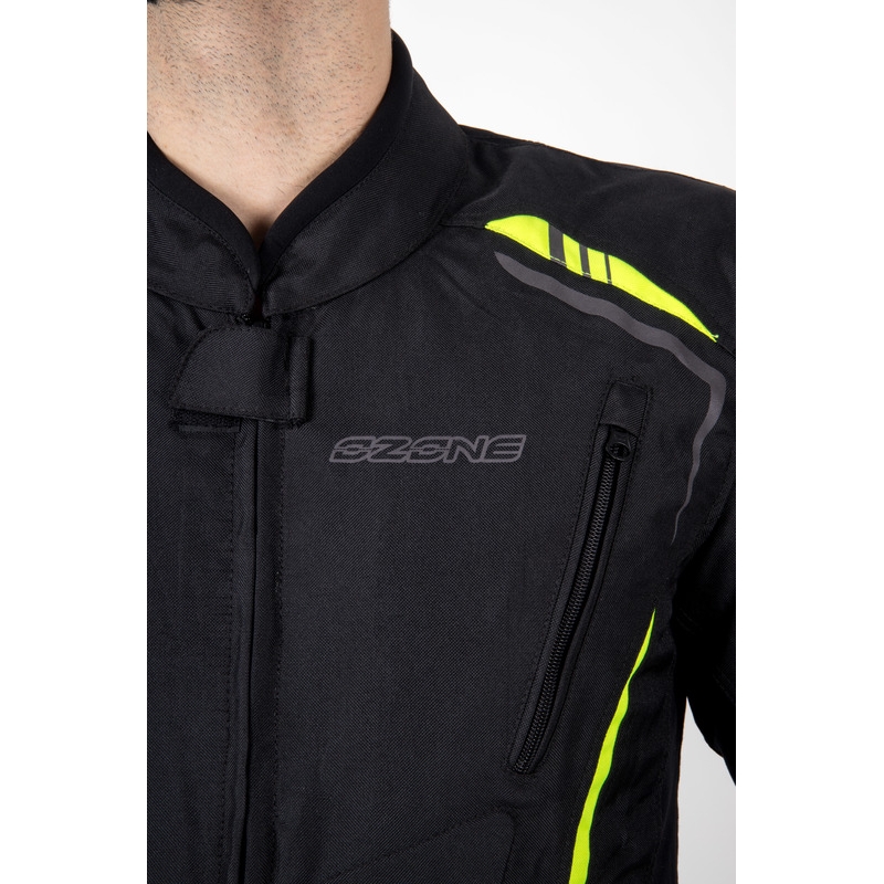 Giacca da moto Ozone Pulse nero-giallo fluo
