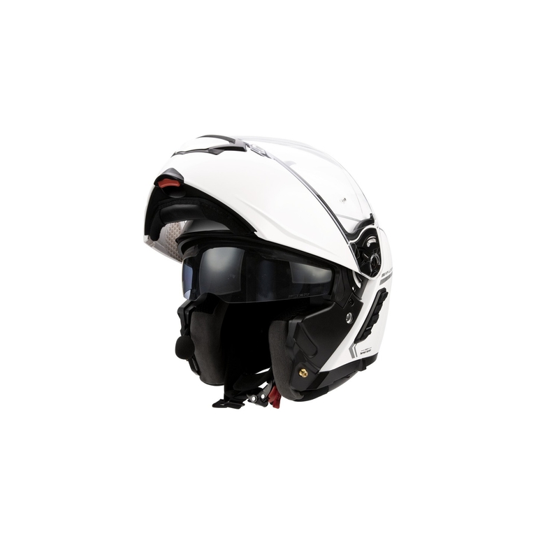 Casco moto pieghevole con cuffia a rete SENA Impulse bianco lucido Saldi