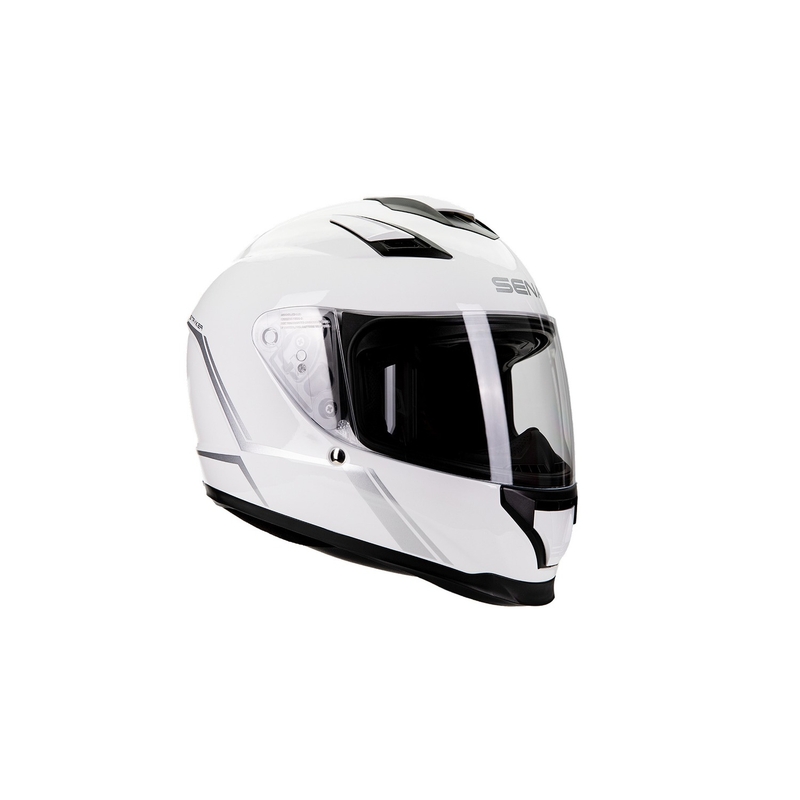 Casco integrale da moto con cuffia in rete SENA Stryker bianco lucido