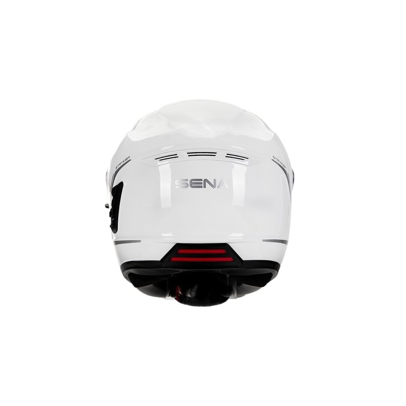 Casco integrale da moto con cuffia in rete SENA Stryker bianco lucido