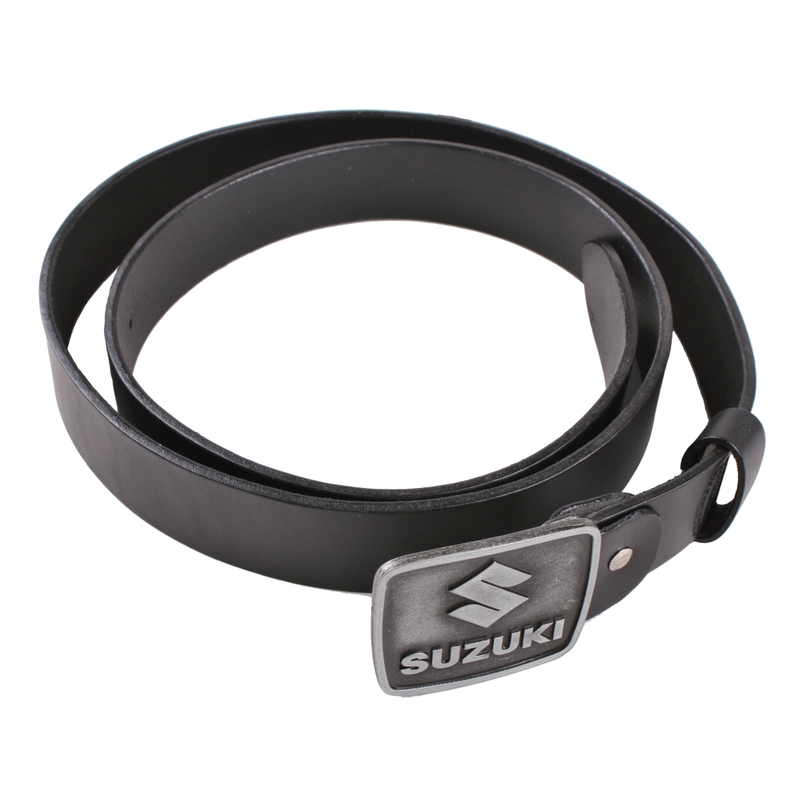 Cintura da moto in pelle con fibbia Suzuki