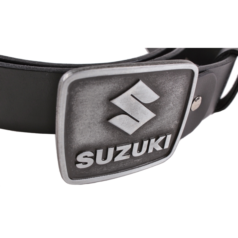 Cintura da moto in pelle con fibbia Suzuki