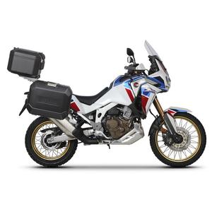 Kompletní sada černých hliníkových kufrů SHAD TERRA BLACK , 48L topcase   36L/47L boční kufry, včetně montážní sady a plotny SHAD HONDA CRF 1100 Africa Twin