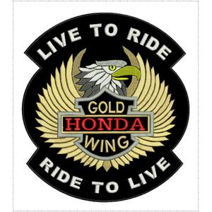 Patch Live to Ride Gold Wing - grande