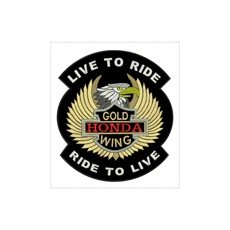 Patch Live to Ride Gold Wing - grande
