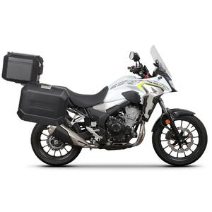 Kompletní sada černých hliníkových kufrů SHAD TERRA BLACK , 37L topcase 47L/47L boční kufry, včetně montážní sady a plotny SHAD HONDA CB 500 X