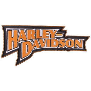 Toppa Harley Davidson con scritta arancione - grande