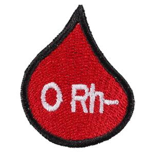 Patch con goccia di gruppo sanguigno 0 Rh-
