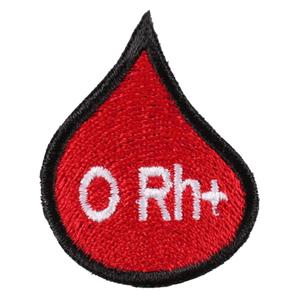 Patch con goccia di gruppo sanguigno 0 Rh+