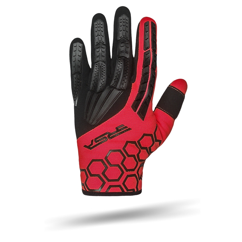 Guanti da moto per bambini RSA MX EVO nero-rosso