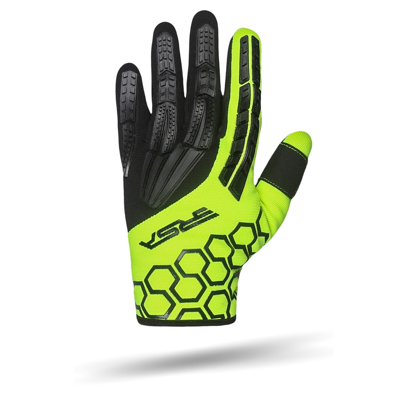 Guanti da moto per bambini RSA MX EVO nero-giallo fluo
