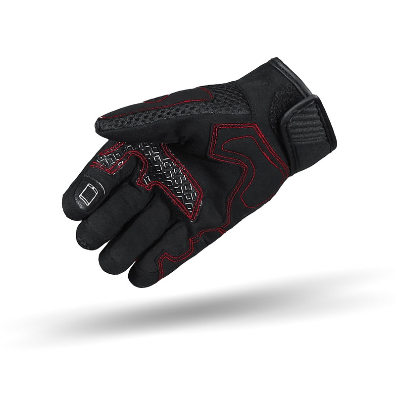 Guanti da motociclista Street Racer Stunt Nero e Rosso