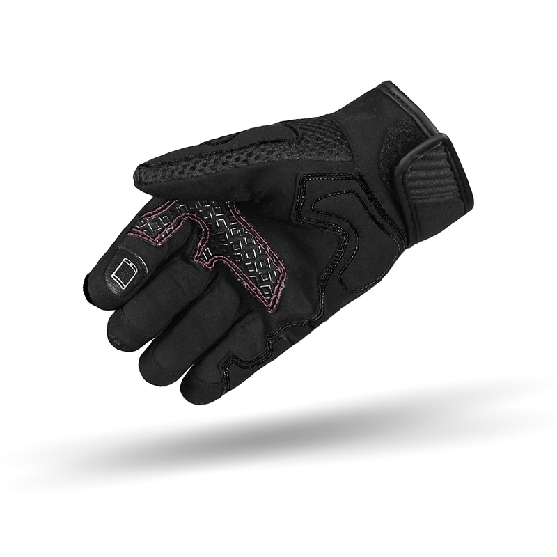 Guanti da moto da donna Street Racer Stunt nero-rosa