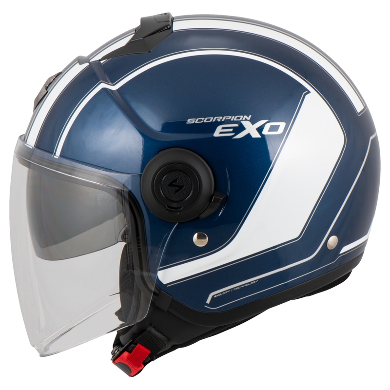 Otevřená přilba na motorku SCORPION EXO-CITY SCOOT tmavě modro-bílá
