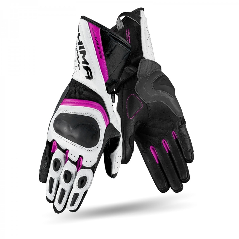 Guanti da moto Shima Miura da donna, neri, bianchi e rosa Saldi