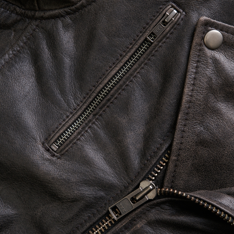 Giacca da moto marrone vintage BROGER Ohio Saldi