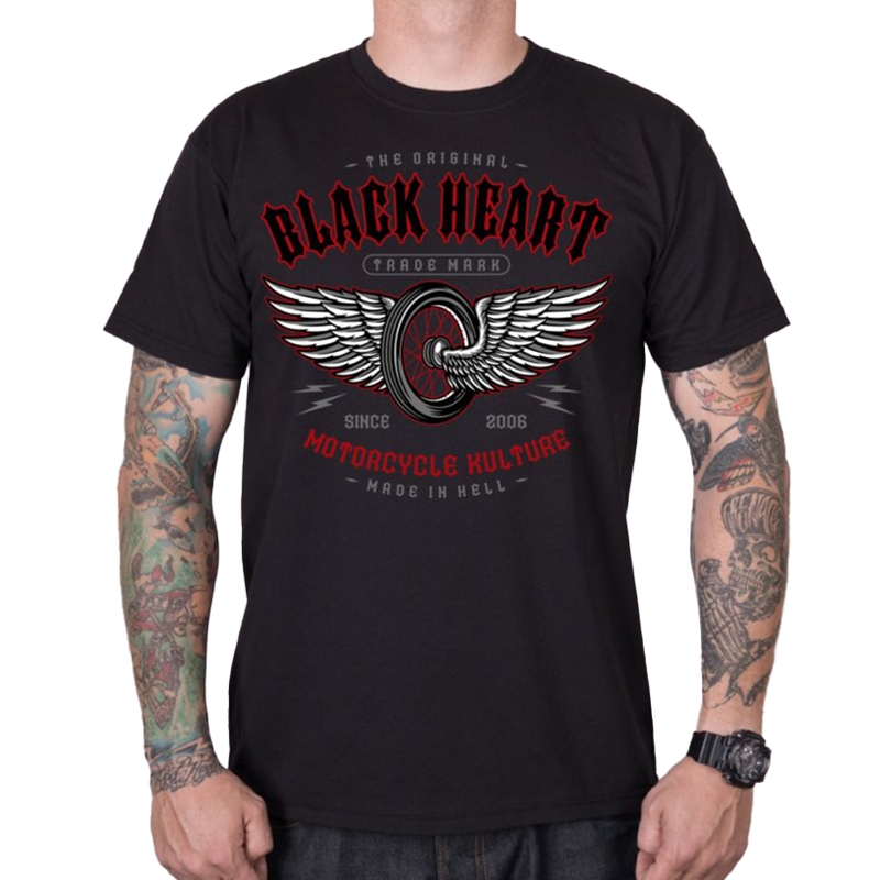 Maglietta Kulture Heart Motorcycle nera da uomo