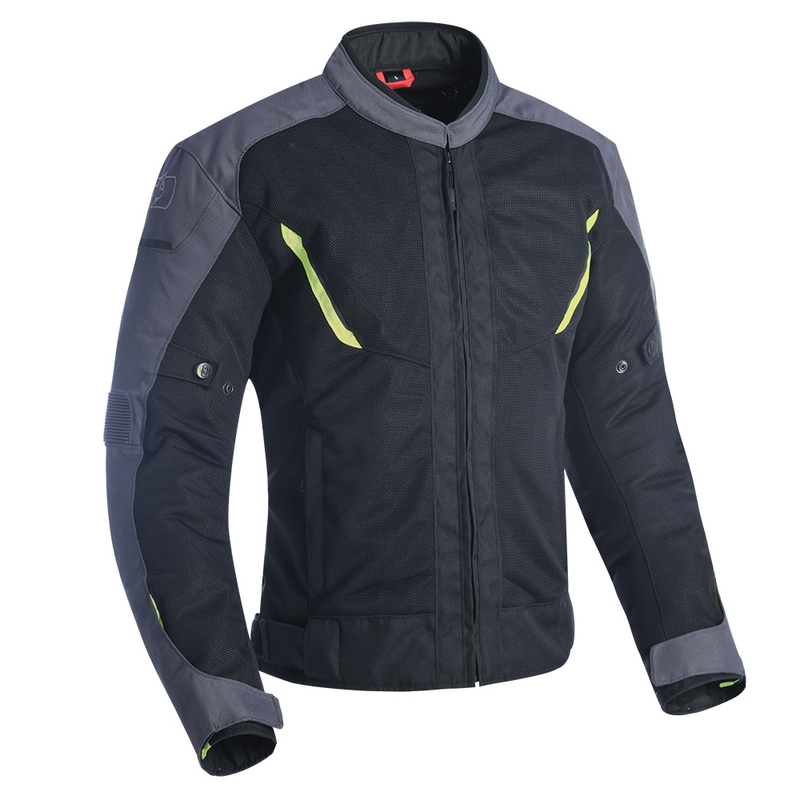 Giacca da moto Oxford Delta 1.0 Air nero-grigio-giallo fluo