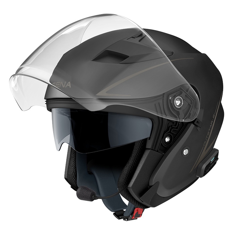 Casco moto aperto SENA Outstar S nero opaco