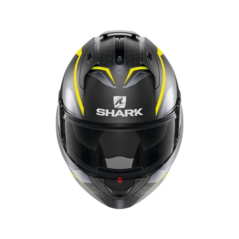 Překlápěcí přilba SHARK EVO-ES Yari šedo-stříbrno-fluo žlutá