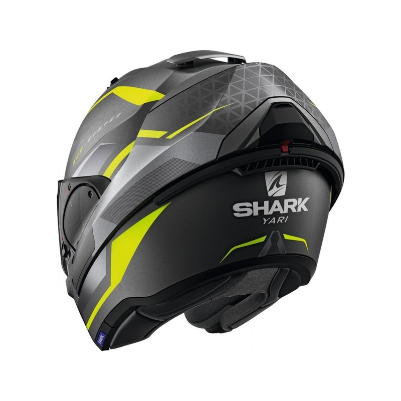 Překlápěcí přilba SHARK EVO-ES Yari šedo-stříbrno-fluo žlutá