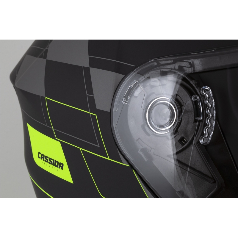 Casco moto aperto Cassida Jet Tech Roxor nero-grigio-giallo fluo opaco Saldi