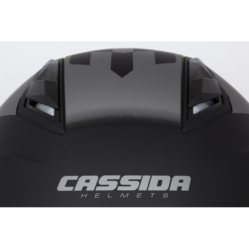 Casco moto aperto Cassida Jet Tech Roxor nero-grigio-giallo fluo opaco Saldi