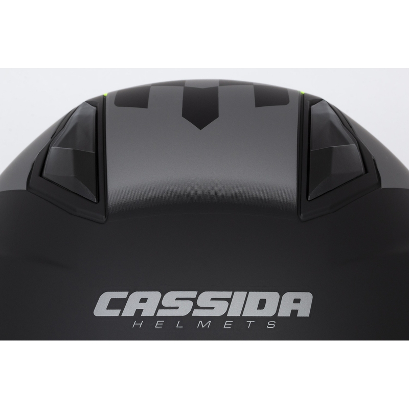 Casco moto aperto Cassida Jet Tech Roxor nero-grigio-giallo fluo opaco Saldi