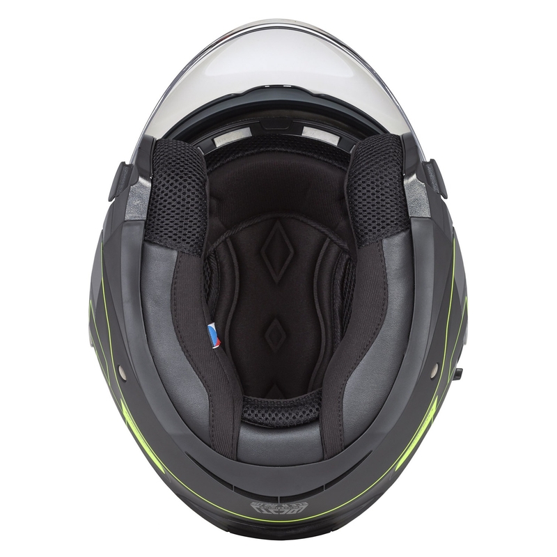 Casco moto aperto Cassida Jet Tech Roxor nero-grigio-giallo fluo opaco Saldi