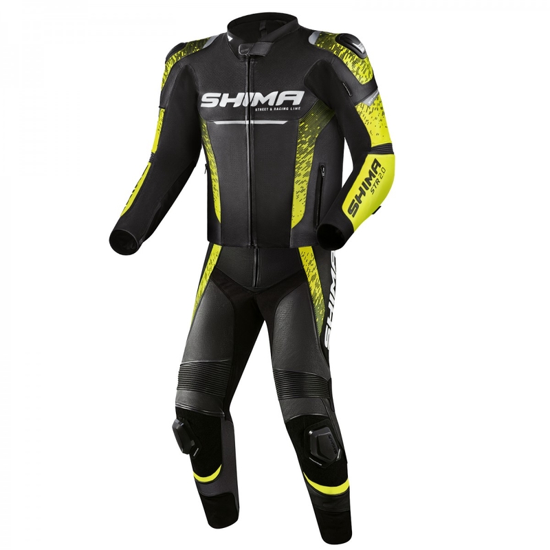 Giacca da moto Shima STR 2.0 nero-giallo fluo